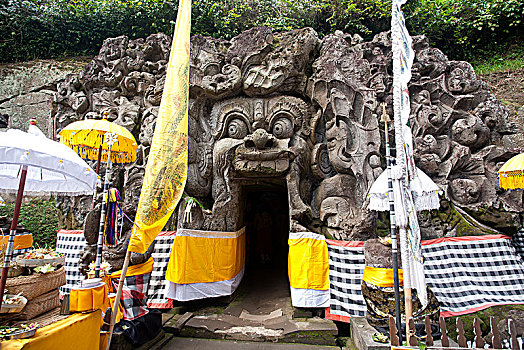 入口,大象,洞穴,果阿,庙宇,乌布,巴厘岛,印度尼西亚,亚洲