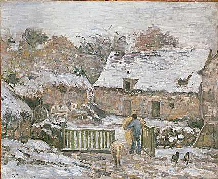 农场,雪,艺术家