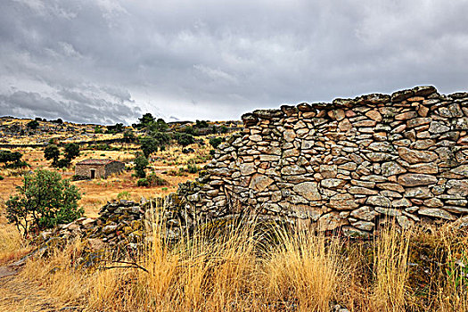 石屋,靠近,一个,隔绝,高原,葡萄牙,国际,自然公园