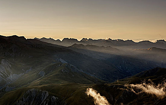 高原,夕阳,阿尔卑斯山
