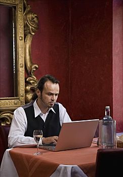 男人,工作,笔记本电脑