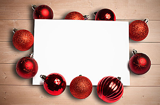 红色,圣诞节饰物,围绕,白色,书页