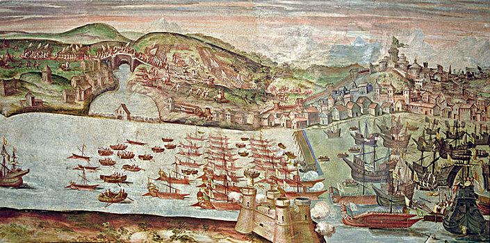 入口,船队,里斯本,壁画,葡萄牙,宫殿