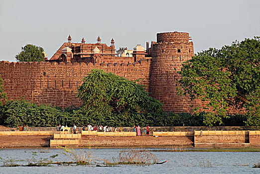 壁,堡垒,拉贾斯坦邦,北印度,印度,亚洲