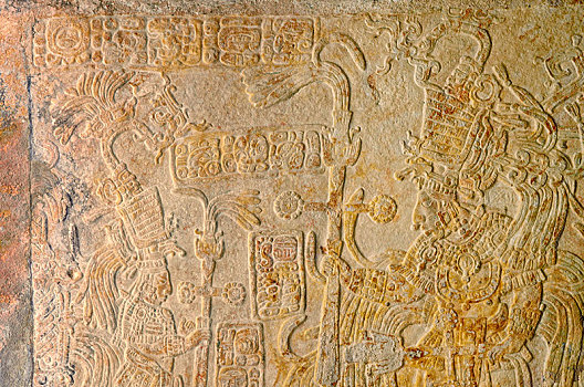 浅浮雕,皇宫,雅克奇兰,古老,玛雅,城市,河,墨西哥,中美洲