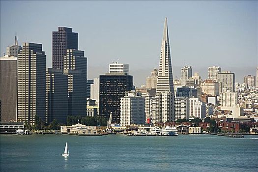 摩天大楼,水岸,旧金山,加利福尼亚,美国