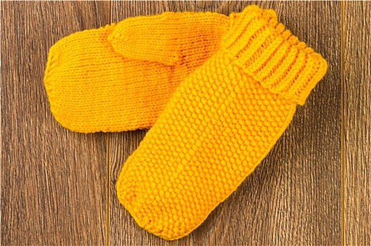 黄色,编织品,连指手套
