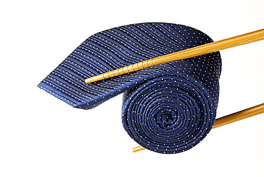 蓝色,领带,筷子