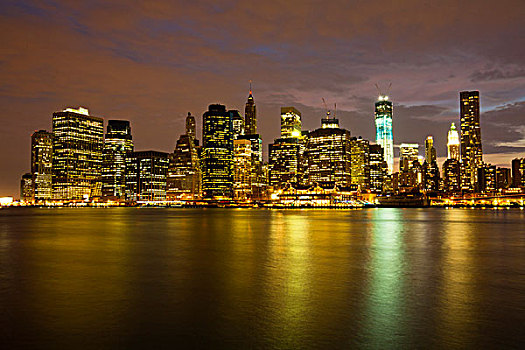 风景,布鲁克林,东方,河,天际线,曼哈顿,纽约,美国