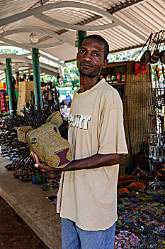 非洲,莫桑比克,马普托,男人,销售,珠子,市场