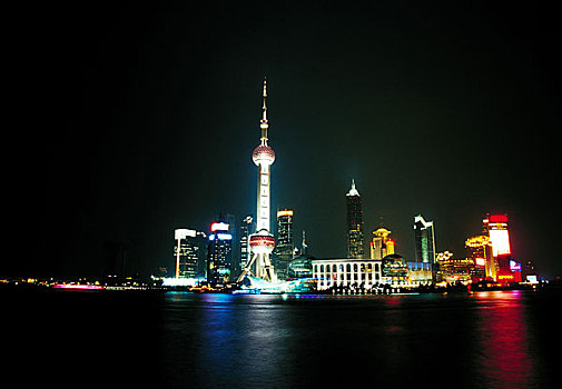 中国上海的夜景风光