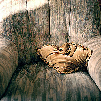 扶手椅,褐色,垫子