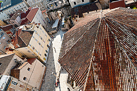 屋顶,大教堂,城市,分开,达尔马提亚,克罗地亚