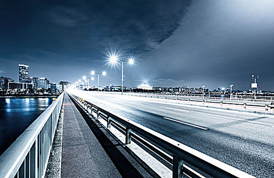 交通,桥,夜晚,首尔