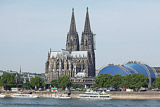 科隆大教堂,莱茵河,音乐,圆顶,科隆,北莱茵威斯特伐利亚,德国