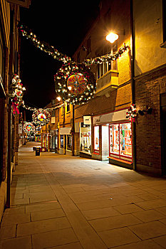 街道,装饰,圣诞装饰,英格兰