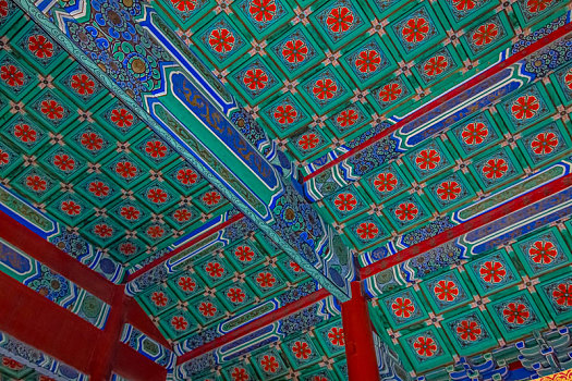 北京市白塔寺殿宇穹顶斗拱建筑