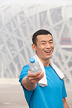 头像,年轻,运动,男人,北京,指向,水瓶
