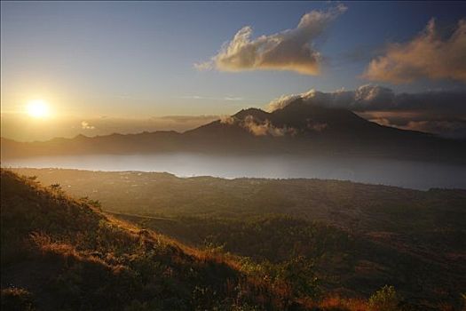 火山,湖,巴图尔,巴厘岛,印度尼西亚