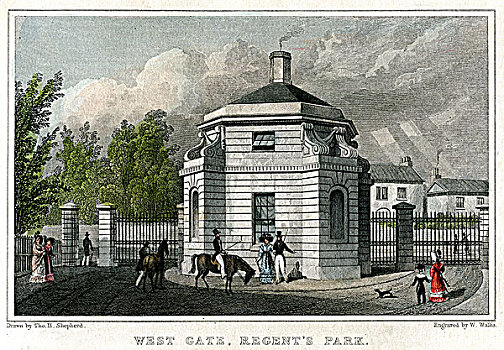 西部,大门,摄政公园,伦敦,19世纪