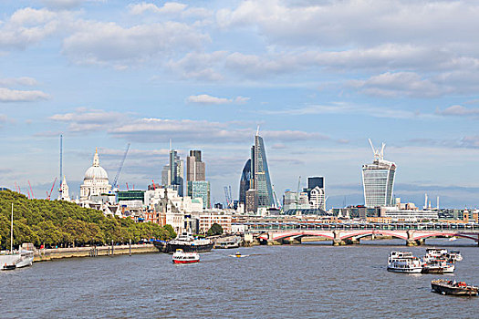 伦敦,天际线,泰晤士河,风景,滑铁卢桥,英格兰,英国,欧洲