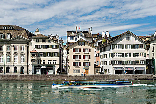 船,林马特河,河,古城区,苏黎世,瑞士,欧洲