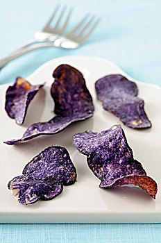 紫色,薯片