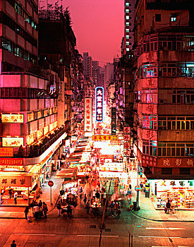 中国,香港,九龙,庙街,夜市