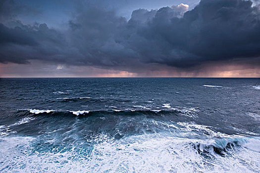 冰岛,大西洋海岸,海洋,波浪,云,海浪