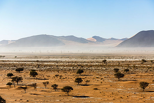 航拍,沙暴,纳米布沙漠,索苏维来地区,国家公园,纳米比诺克陆夫国家公园,纳米比亚,非洲