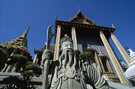 大皇宫,玉佛寺,雕塑,中国,守卫,曼谷,泰国