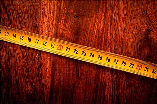 测量,磁带,木头