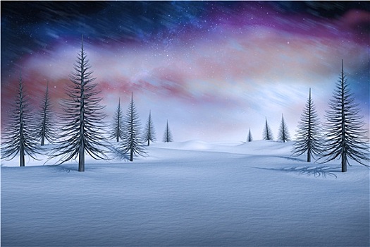 合成效果,图像,白色,雪景,枯木