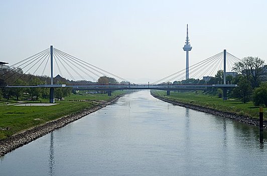 内卡河,桥,曼海姆,巴登符腾堡,德国