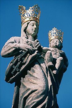 仰视,雕塑,圣母玛利亚,布尔戈斯大教堂,布尔戈斯,西班牙