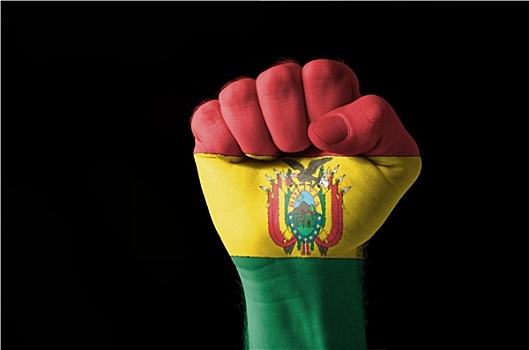 拳头,涂绘,彩色,玻利维亚,旗帜