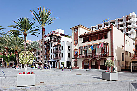 市政厅,广场,美洲,圣塞巴斯蒂安,加纳利群岛,西班牙,欧洲