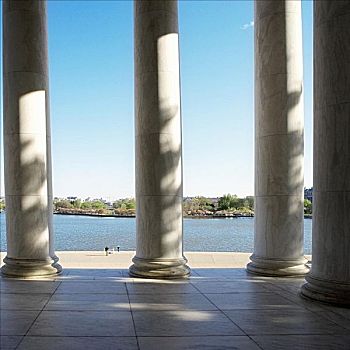 柱子,杰佛逊纪念馆,潮汐,背景,华盛顿特区,美国