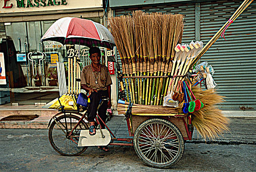 旅行,扫帚,摊贩,曼谷