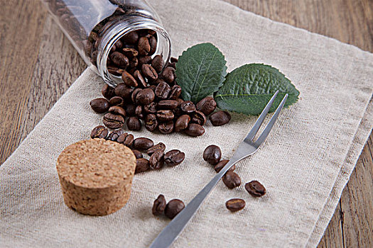 香浓的咖啡和咖啡豆