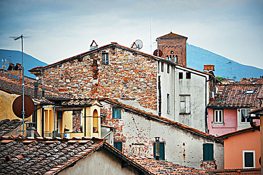 卢卡,屋顶,不同,风格,意大利