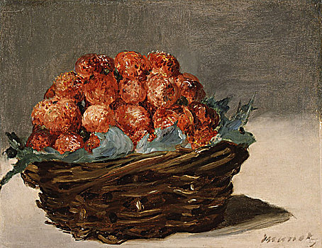 油画爱德华·马奈人物水果植物