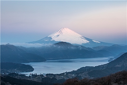 富士山,高山湖,箱根,日出