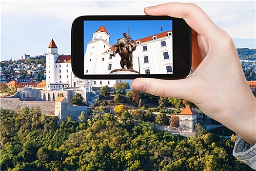 旅游,照片,雕塑,布拉迪斯拉瓦,城堡