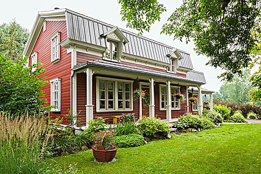 松林,木板,建筑外观,屋顶,风景,花园,魁北克,加拿大