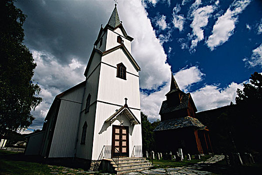 挪威,教堂,新,大幅,尺寸