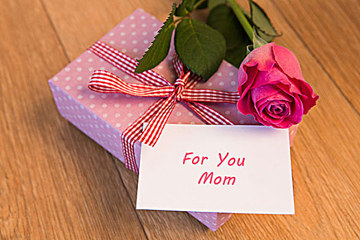 粉色,包装,礼物,母亲节,卡,粉红玫瑰