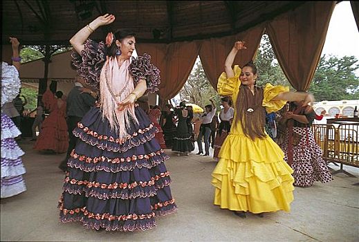 西班牙女人,弗拉明戈舞,节日,西班牙,欧洲