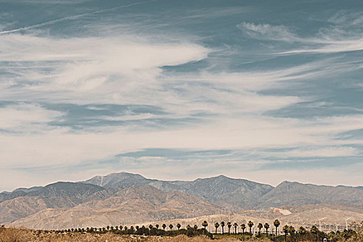 远景,风电场,山,棕榈泉,加利福尼亚,美国