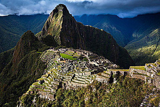 景色,俯视,马丘比丘,秘鲁